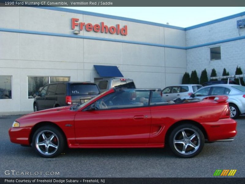 Vermillion Red / Saddle 1998 Ford Mustang GT Convertible