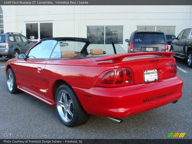Vermillion Red / Saddle 1998 Ford Mustang GT Convertible
