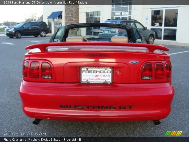 Vermillion Red / Saddle 1998 Ford Mustang GT Convertible