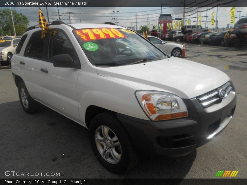 Clear White / Black 2006 Kia Sportage LX V6
