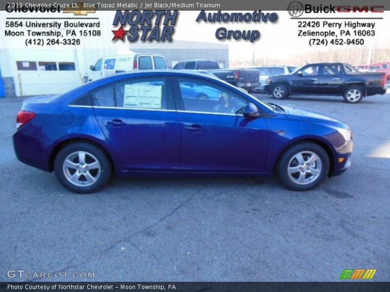 Blue Topaz Metallic / Jet Black/Medium Titanium 2013 Chevrolet Cruze LS