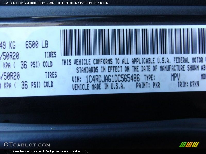 Brilliant Black Crystal Pearl / Black 2013 Dodge Durango Rallye AWD