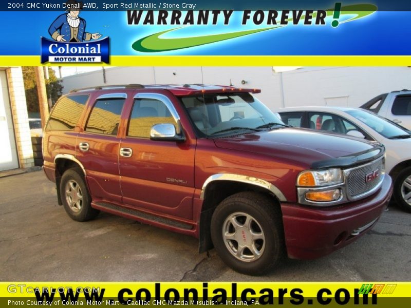 Sport Red Metallic / Stone Gray 2004 GMC Yukon Denali AWD