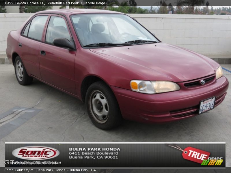 Venetian Red Pearl / Pebble Beige 1999 Toyota Corolla CE