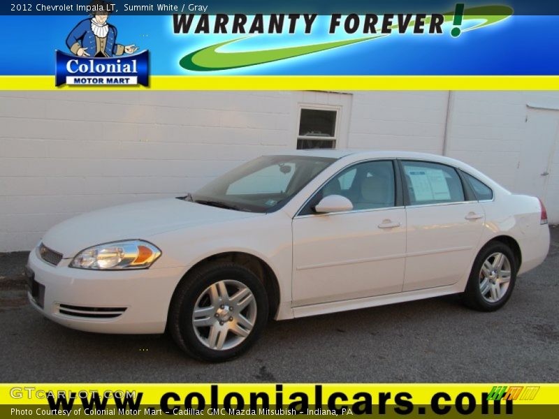 Summit White / Gray 2012 Chevrolet Impala LT