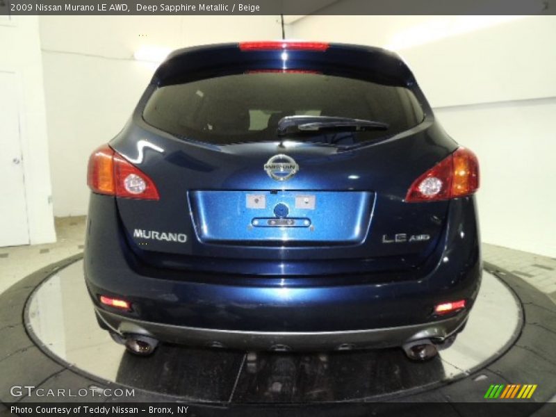 Deep Sapphire Metallic / Beige 2009 Nissan Murano LE AWD