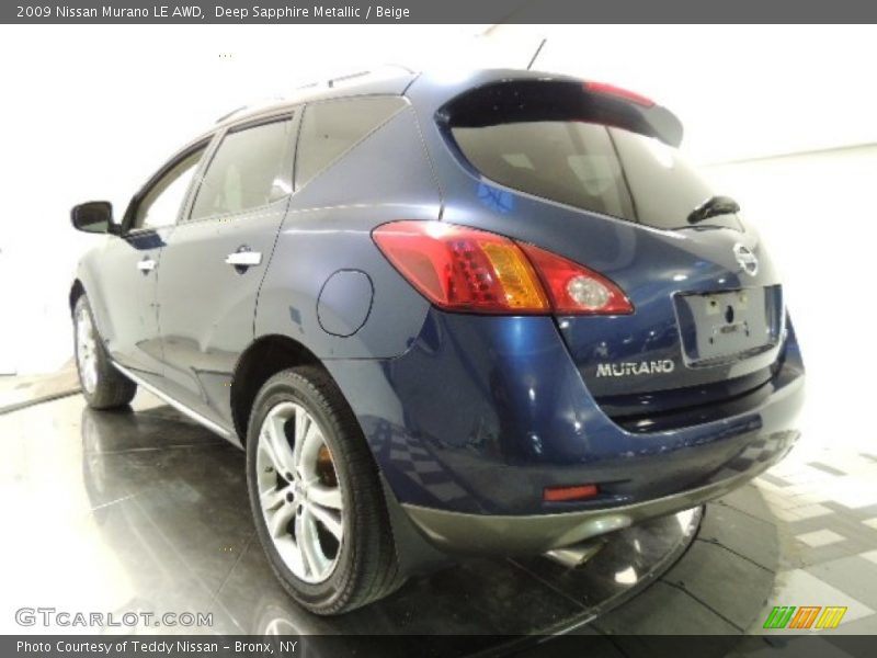 Deep Sapphire Metallic / Beige 2009 Nissan Murano LE AWD