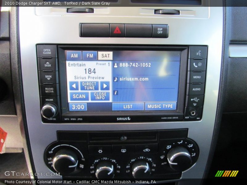 Controls of 2010 Charger SXT AWD