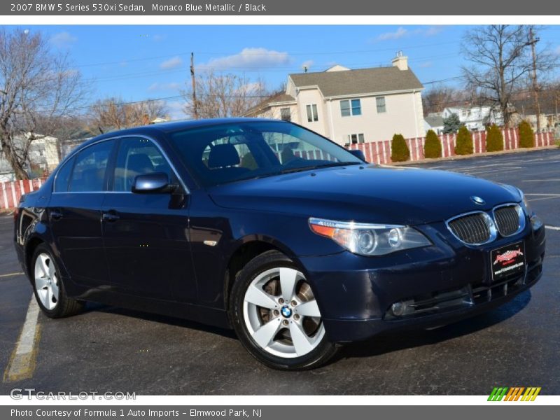 Monaco Blue Metallic / Black 2007 BMW 5 Series 530xi Sedan