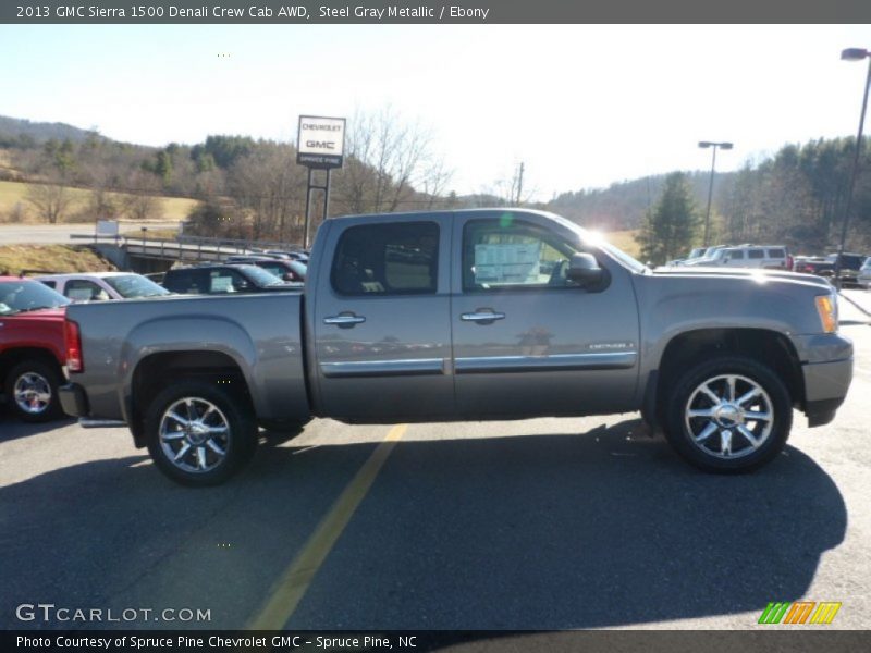 Steel Gray Metallic / Ebony 2013 GMC Sierra 1500 Denali Crew Cab AWD