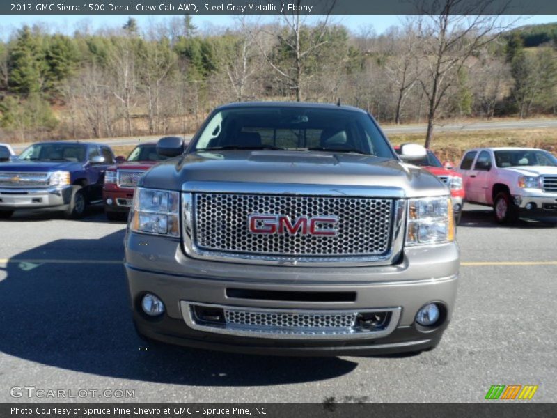 Steel Gray Metallic / Ebony 2013 GMC Sierra 1500 Denali Crew Cab AWD