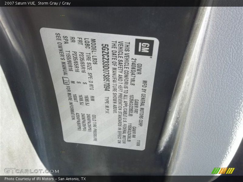 Storm Gray / Gray 2007 Saturn VUE