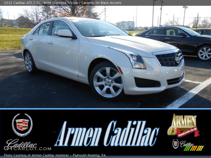 White Diamond Tricoat / Caramel/Jet Black Accents 2013 Cadillac ATS 2.5L
