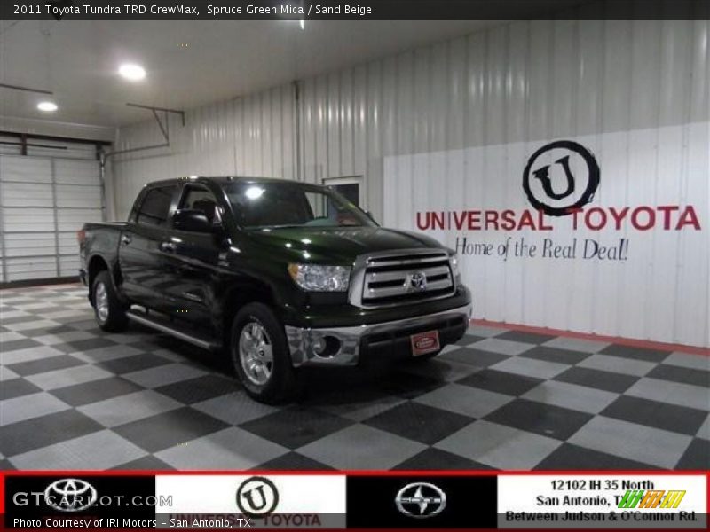 Spruce Green Mica / Sand Beige 2011 Toyota Tundra TRD CrewMax