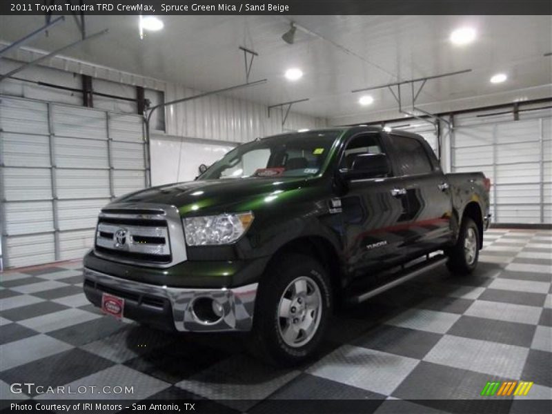 Spruce Green Mica / Sand Beige 2011 Toyota Tundra TRD CrewMax
