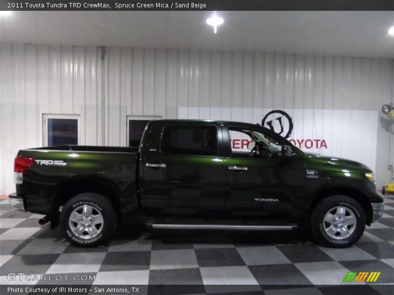 Spruce Green Mica / Sand Beige 2011 Toyota Tundra TRD CrewMax