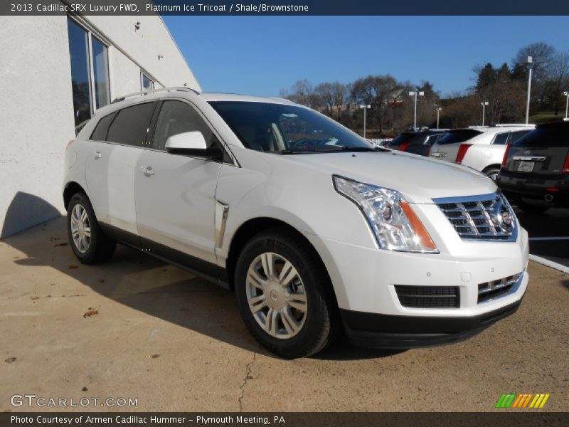 Platinum Ice Tricoat / Shale/Brownstone 2013 Cadillac SRX Luxury FWD