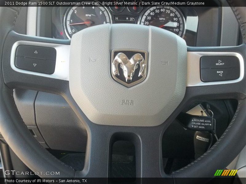 Bright Silver Metallic / Dark Slate Gray/Medium Graystone 2011 Dodge Ram 1500 SLT Outdoorsman Crew Cab