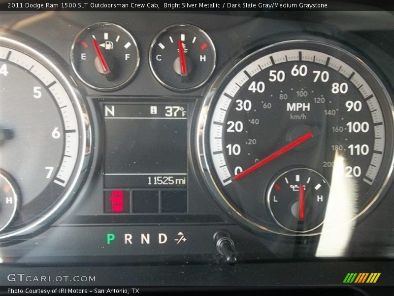 Bright Silver Metallic / Dark Slate Gray/Medium Graystone 2011 Dodge Ram 1500 SLT Outdoorsman Crew Cab