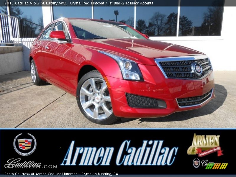 Crystal Red Tintcoat / Jet Black/Jet Black Accents 2013 Cadillac ATS 3.6L Luxury AWD