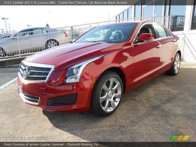 Crystal Red Tintcoat / Jet Black/Jet Black Accents 2013 Cadillac ATS 3.6L Luxury AWD