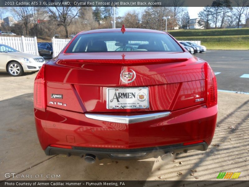 Crystal Red Tintcoat / Jet Black/Jet Black Accents 2013 Cadillac ATS 3.6L Luxury AWD