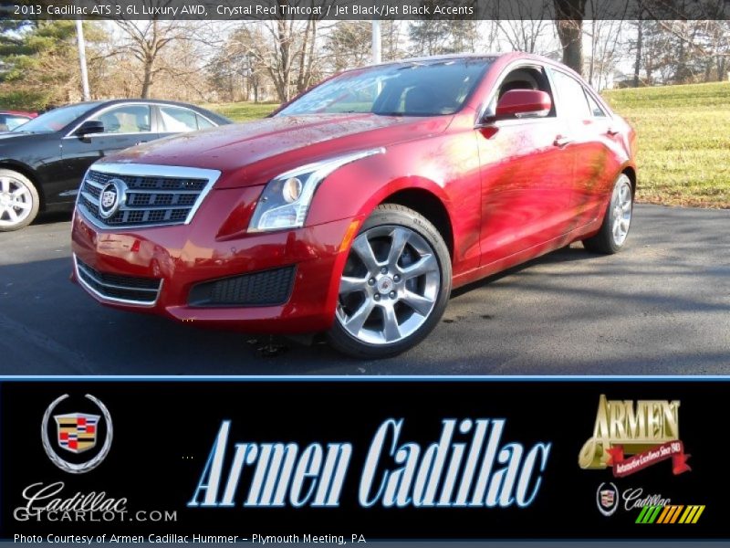 Crystal Red Tintcoat / Jet Black/Jet Black Accents 2013 Cadillac ATS 3.6L Luxury AWD