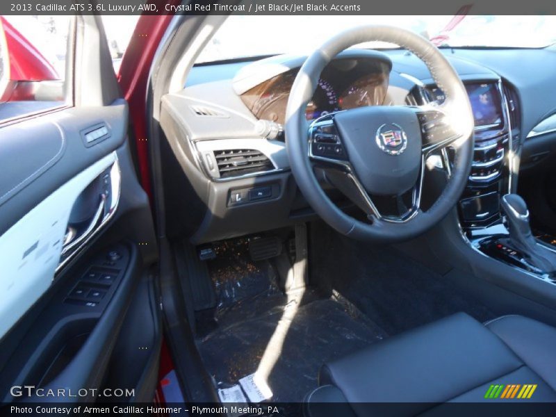 Crystal Red Tintcoat / Jet Black/Jet Black Accents 2013 Cadillac ATS 3.6L Luxury AWD