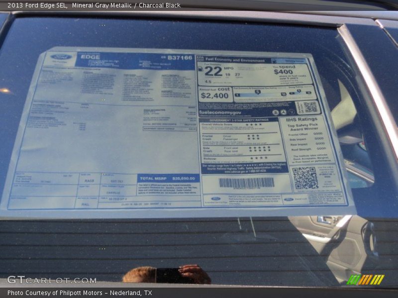 Mineral Gray Metallic / Charcoal Black 2013 Ford Edge SEL