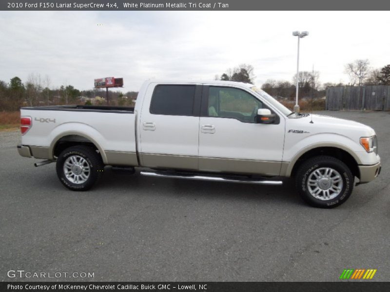 White Platinum Metallic Tri Coat / Tan 2010 Ford F150 Lariat SuperCrew 4x4