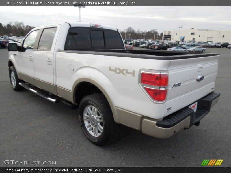 White Platinum Metallic Tri Coat / Tan 2010 Ford F150 Lariat SuperCrew 4x4