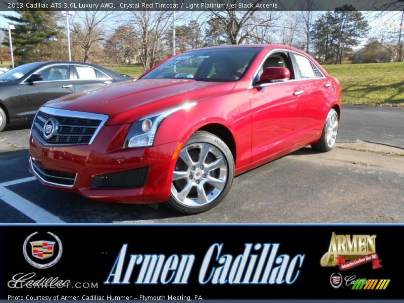 Crystal Red Tintcoat / Light Platinum/Jet Black Accents 2013 Cadillac ATS 3.6L Luxury AWD