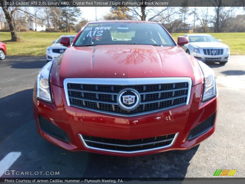 Crystal Red Tintcoat / Light Platinum/Jet Black Accents 2013 Cadillac ATS 3.6L Luxury AWD