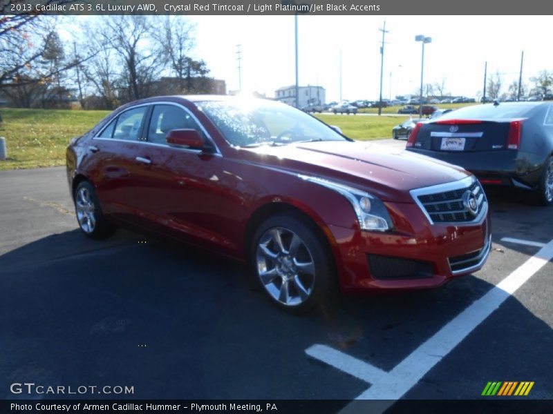 Crystal Red Tintcoat / Light Platinum/Jet Black Accents 2013 Cadillac ATS 3.6L Luxury AWD