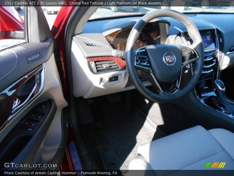 Crystal Red Tintcoat / Light Platinum/Jet Black Accents 2013 Cadillac ATS 3.6L Luxury AWD