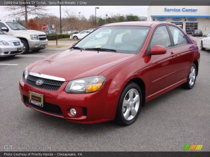 Spicy Red Metallic / Gray 2009 Kia Spectra EX Sedan