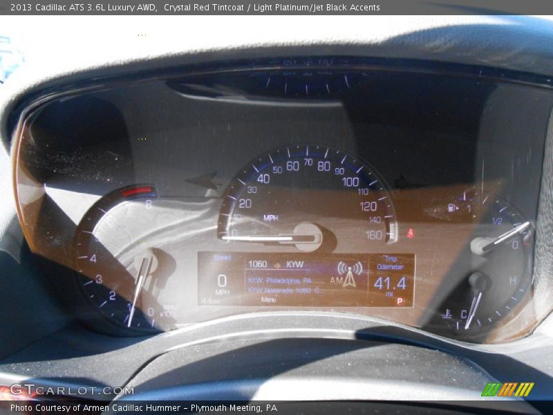 Crystal Red Tintcoat / Light Platinum/Jet Black Accents 2013 Cadillac ATS 3.6L Luxury AWD