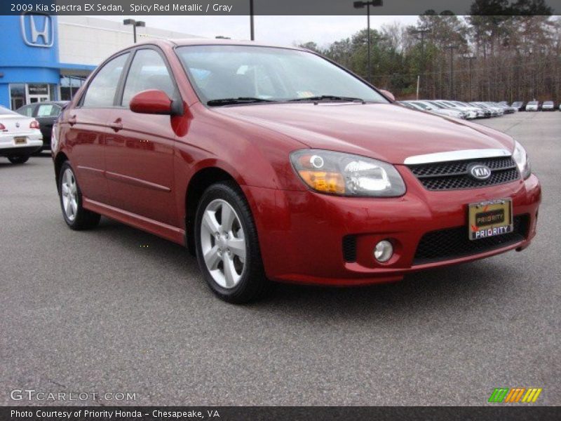 Spicy Red Metallic / Gray 2009 Kia Spectra EX Sedan