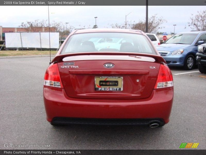 Spicy Red Metallic / Gray 2009 Kia Spectra EX Sedan