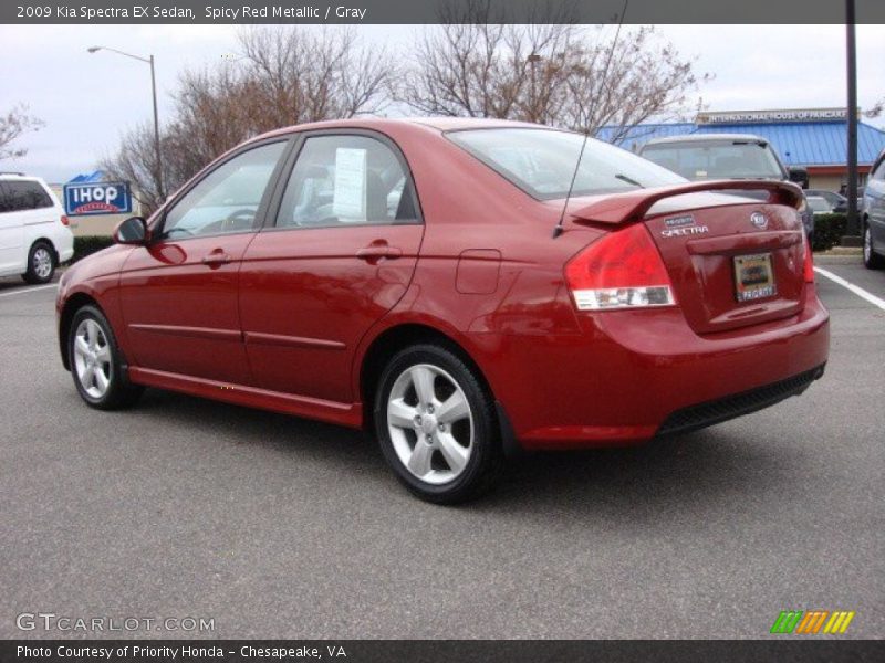 Spicy Red Metallic / Gray 2009 Kia Spectra EX Sedan