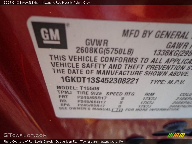 Magnetic Red Metallic / Light Gray 2005 GMC Envoy SLE 4x4