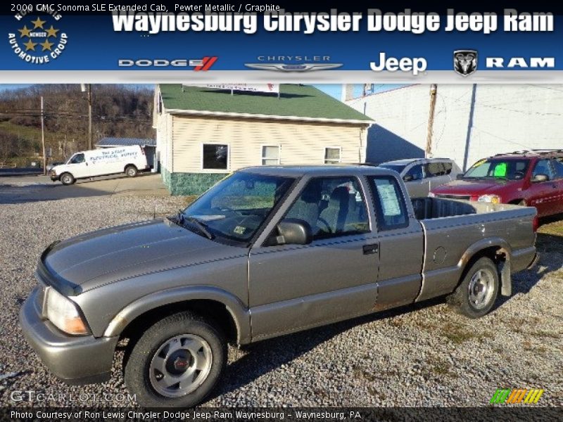 Pewter Metallic / Graphite 2000 GMC Sonoma SLE Extended Cab