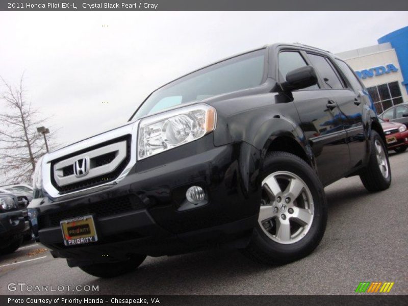 Crystal Black Pearl / Gray 2011 Honda Pilot EX-L