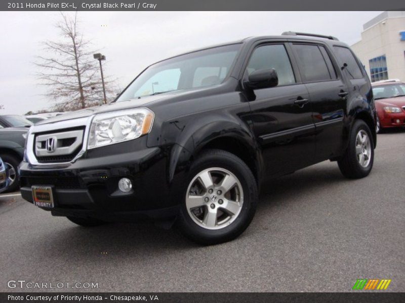 Crystal Black Pearl / Gray 2011 Honda Pilot EX-L