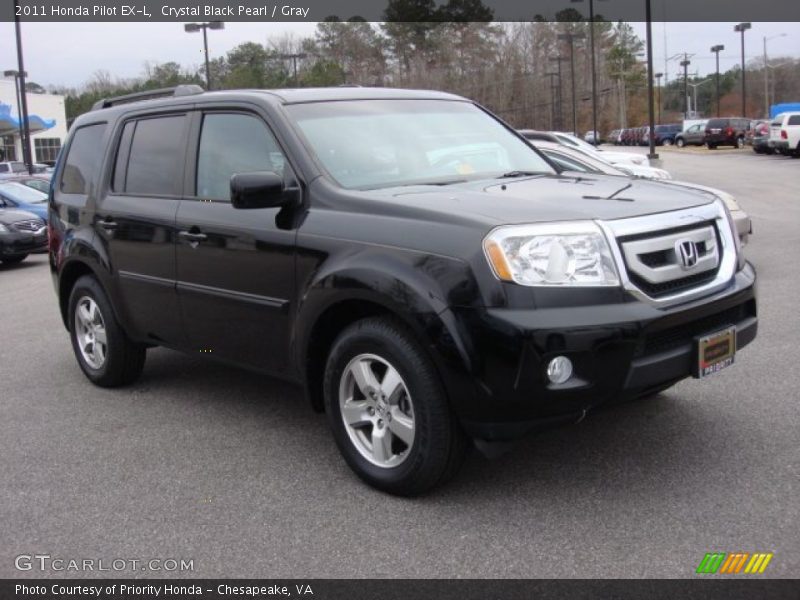 Crystal Black Pearl / Gray 2011 Honda Pilot EX-L