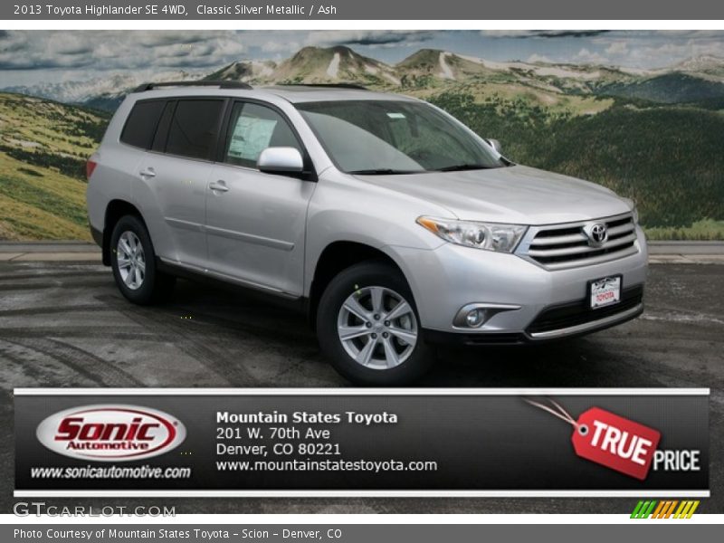 Classic Silver Metallic / Ash 2013 Toyota Highlander SE 4WD