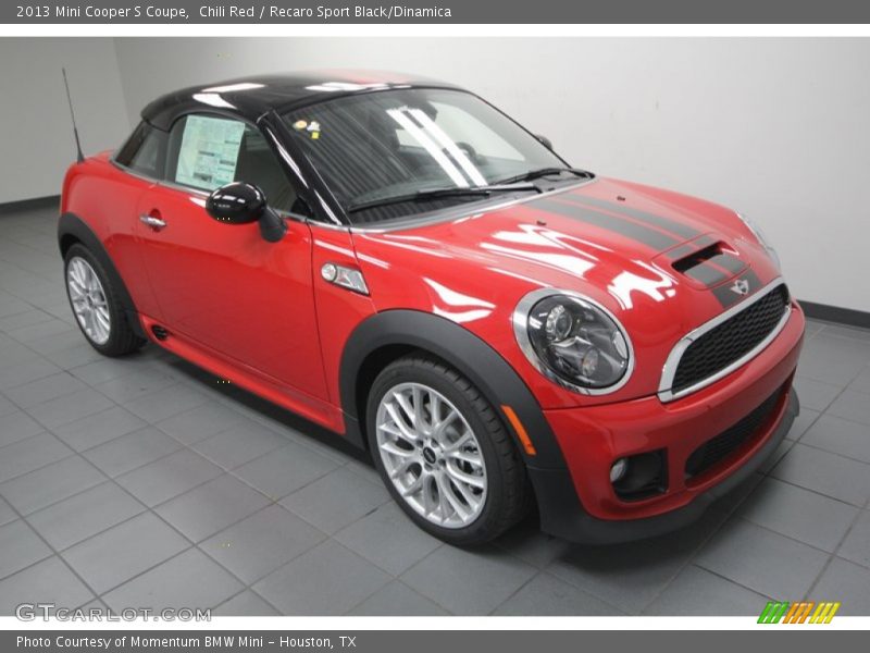 Chili Red / Recaro Sport Black/Dinamica 2013 Mini Cooper S Coupe