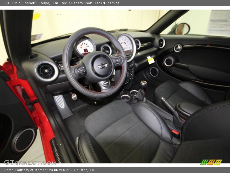  2013 Cooper S Coupe Recaro Sport Black/Dinamica Interior