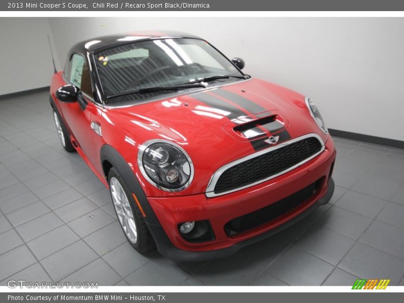 Chili Red / Recaro Sport Black/Dinamica 2013 Mini Cooper S Coupe