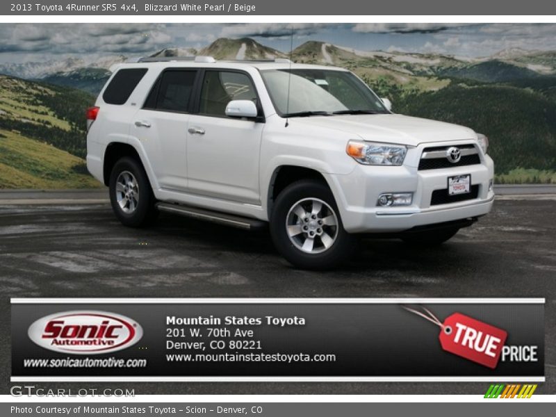 Blizzard White Pearl / Beige 2013 Toyota 4Runner SR5 4x4